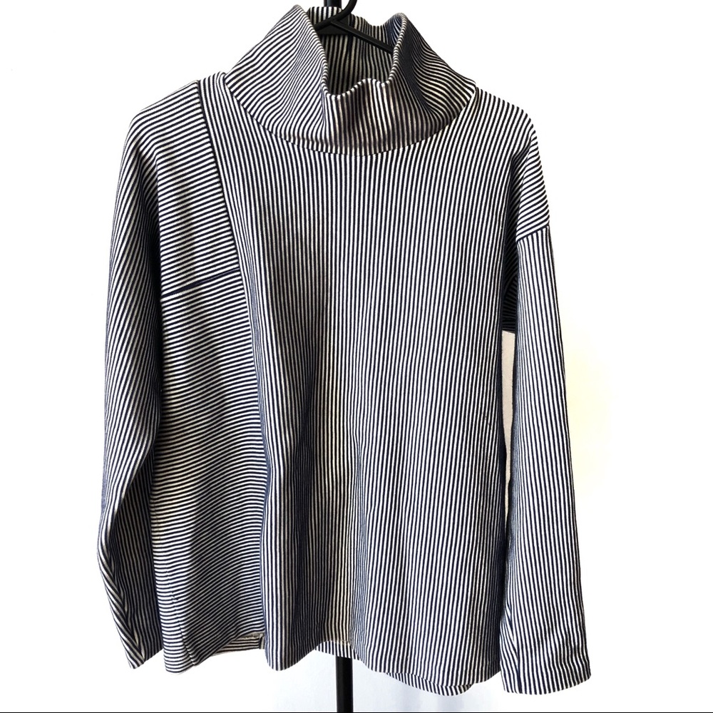 COS | Striped Top with draped Neck | Size- XS